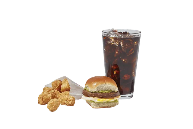 Krystal Breakfast Combo Meals with biscuit, hashbrown, and coffee