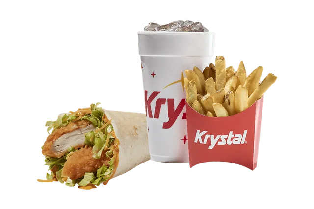 Krystal Signature Spicy With Chik Wrap Combo from Krystal menu with price, nutrition and calories