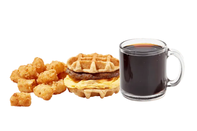 Sausage, Egg & Cheese Waffle Sandwich from Krystal menu with price, nutrition and calories