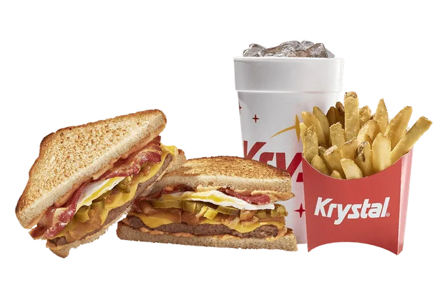 Spicy Bacon And Egg Patty Melt Combo from Krystal menu with price, nutrition and calories